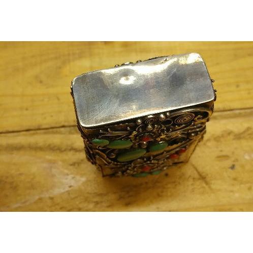 シガーケースタバコケースターコイズ(グリーン)&Silver925ハンドメイド ナバホスタイル 喫煙具 ギフト プレゼント インディアン |  | 02