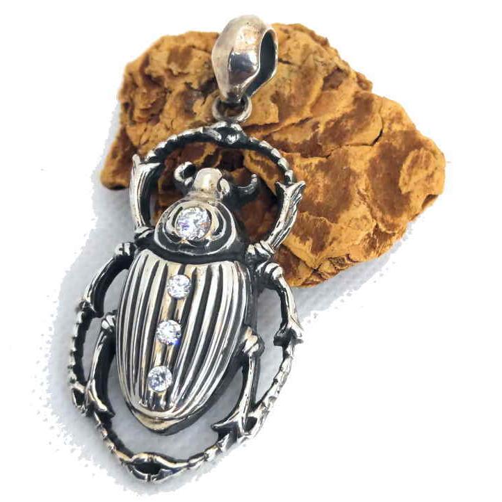 top-63 BIG ペンダントトップ コガネムシ？ ジルコニア入り SilverSilver925 シルバー925 B系 趣味 アクセサリー ジュエリー | 