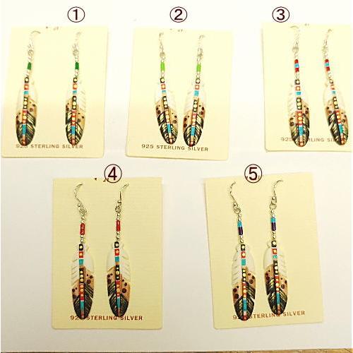 フェザー ピアス(ブラウン) ハンドペインティング インディアンスタイル ボーン ネイティブ |  | 03