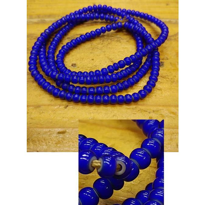 B-38ホワイトハート  ガラスビーズ超小粒 直径約4.1ｍｍブルーアンティーク 1連200粒以上 クラフト アクセサリー 材料 |  | 01