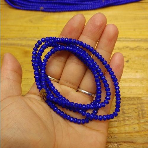 B-38ホワイトハート  ガラスビーズ超小粒 直径約4.1ｍｍブルーアンティーク 1連200粒以上 クラフト アクセサリー 材料 |  | 02