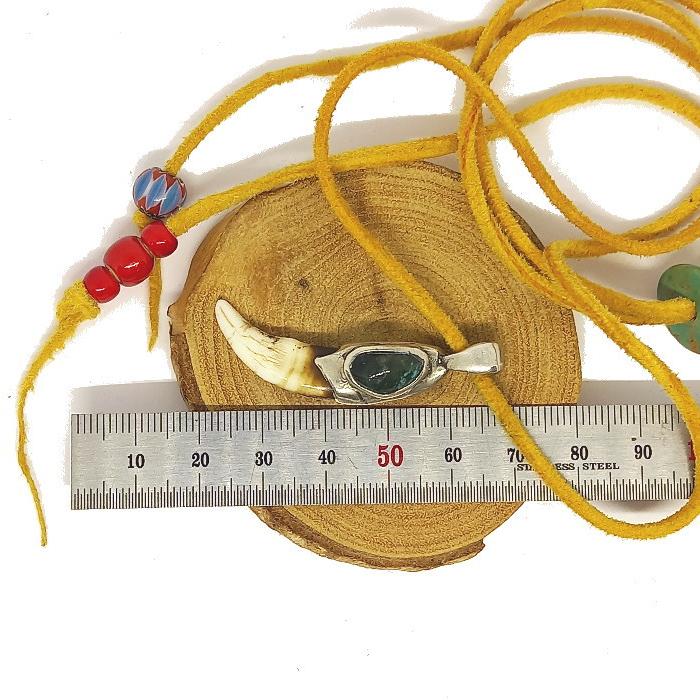 top-96 ターコイズネックレス 牙 ウルフ?狼? Silver925&ターコイズカスタム ペンダント 鹿革紐付き アクセサリー インディアンスタイル /ターコイズ　ペン… |  | 01