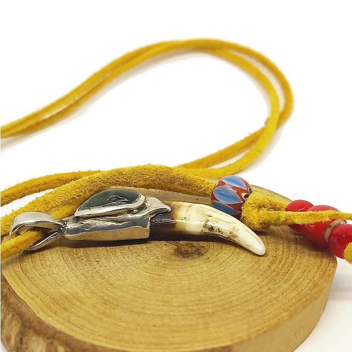 top-96 ターコイズネックレス 牙 ウルフ?狼? Silver925&ターコイズカスタム ペンダント 鹿革紐付き アクセサリー インディアンスタイル /ターコイズ　ペン… |  | 02