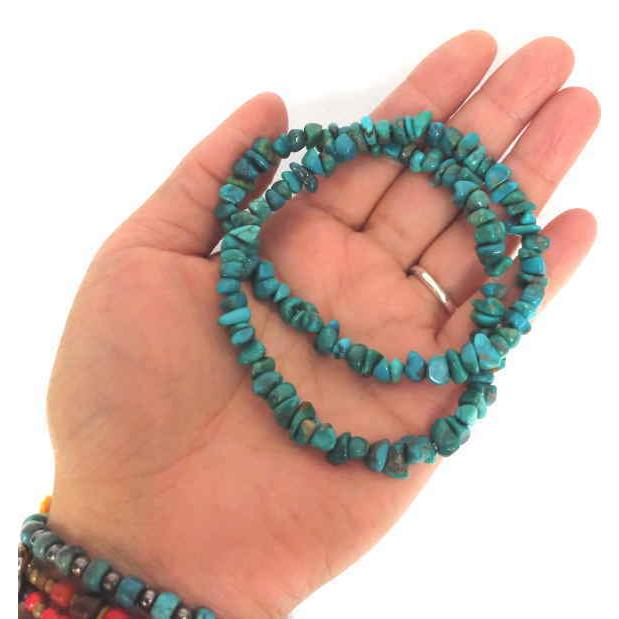 B-66 ターコイズ ビーズ 材料 さざれ ブルーグリーン 1連40ｃｍ 太さ約8ｍｍ アクセサリー ネックレス ブレス クラフト トルコ石 |  | 02