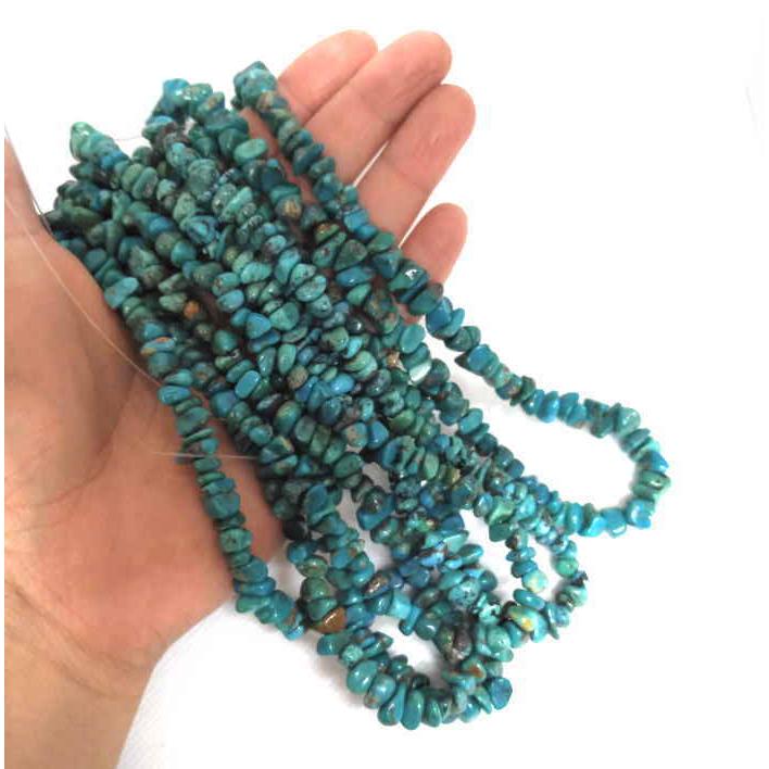B-66 ターコイズ ビーズ 材料 さざれ ブルーグリーン 1連40ｃｍ 太さ約8ｍｍ アクセサリー ネックレス ブレス クラフト トルコ石 |  | 06