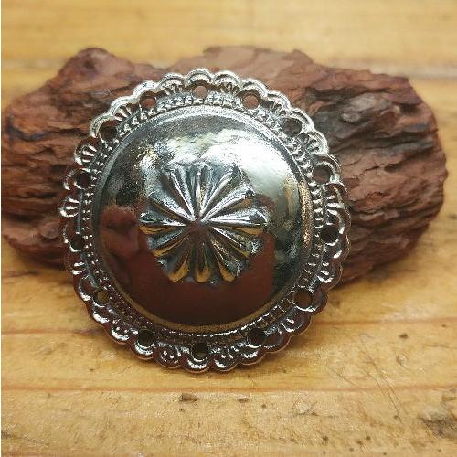 スタンピング コンチョ アパカー(白銅) シルバーカラー レザークラフト 材料 ヘアアクセサリー パーツ |  | 01