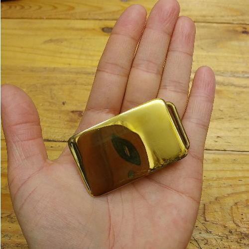 プレーンバックル(約5.1ｃｍ×3.1ｃｍ) 真鍮(ブラス) 無垢 コーティング無し プレーン ベルト 材料ベースにも |  | 02