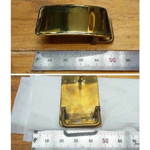 プレーンバックル(約5.1ｃｍ×3.1ｃｍ) 真鍮(ブラス) 無垢 コーティング無し プレーン ベルト 材料ベースにも |  | 03