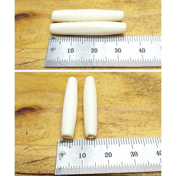 ボーンビーズ(アイボリー色) 長さ約3.7ｃｍ前後 骨 1個からご購入いただけます クラフト材料  B-54 |  | 03