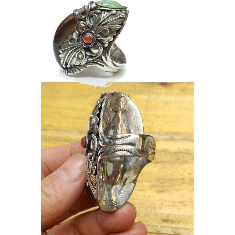 インディアンジュエリー Silver 925 熊爪 ターコイズ 系 楽天市場】熊爪ターコイズ リング(指輪)16.5号【Silver925