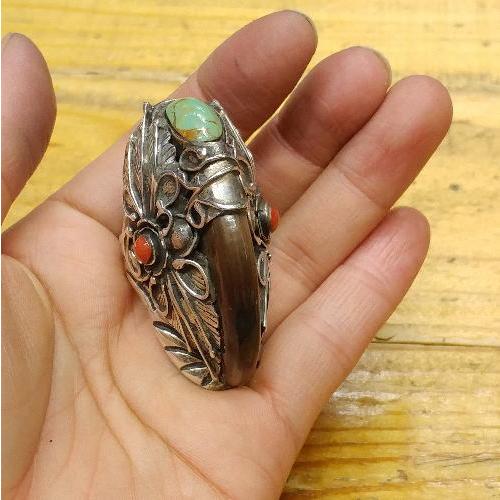 インディアンジュエリー Silver 925 熊爪 ターコイズ 系 楽天市場】熊爪ターコイズ リング(指輪)16.5号【Silver925