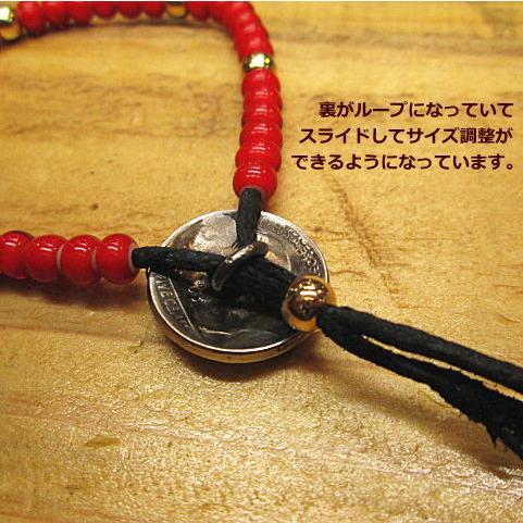 ブレスレット  2800円(税別) ホワイトハート ガラス ビーズ 無垢 ビーズ ５セントコインコンチョ  /ゴローズ 好きさんにも/趣味の方も 職人さんも  無垢ビーズ |  | 02