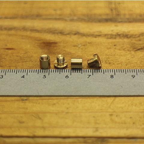 真鍮 パーツ シカゴスクリュー(真鍮)5ｍｍネジ 1袋10組入り  コンチョ 材料/ジャンパーホック対応/レザークラフト/彫金 |  | 02