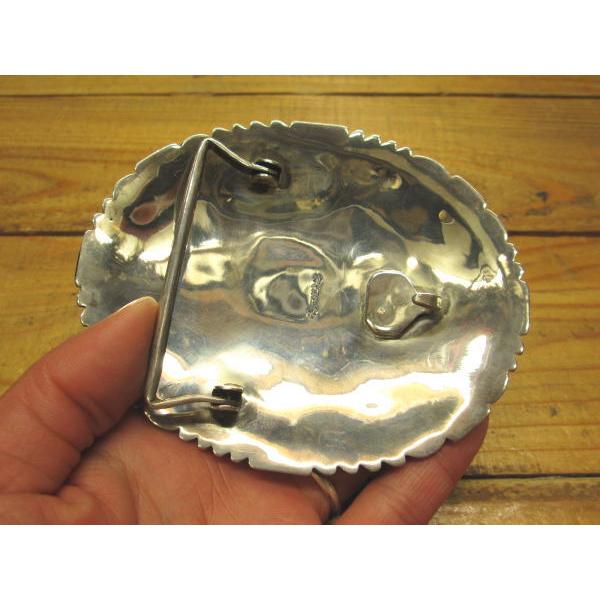 B-1 ターコイズ バックル グリーン ハンドメイドSilver925 グリーン  ナバホスタイル スクエア レディース メンズ アクセサリー ベルト インディアン |  | 04