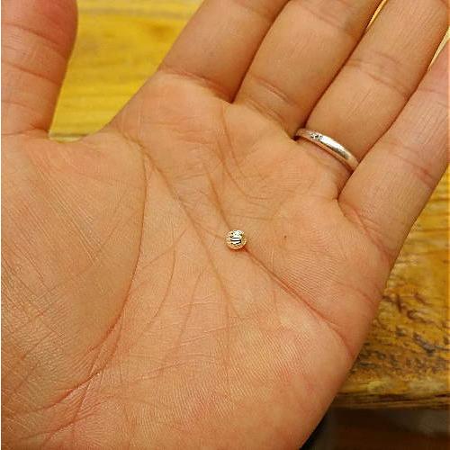 筋入りシルバ―ビーズ 玉(4ｍｍ)Silver925 中空1粒からの販売です* シルバービーズ シルバー/インディアン/アクセサリー材料/パーツ |  | 02