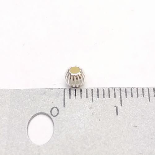 筋入りシルバ―ビーズ 玉(4ｍｍ)Silver925 中空1粒からの販売です* シルバービーズ シルバー/インディアン/アクセサリー材料/パーツ |  | 03