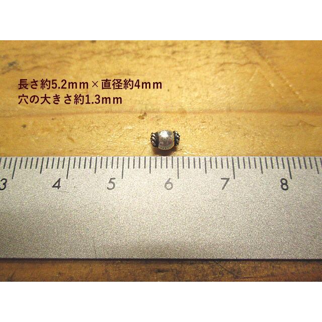 樽型シルバービーズ直径4ｍｍ縄付き 提灯みたいな丸玉 シルバービーズ  Silver925  シルバー/インディアン/ ネイティブアメリカン アクセサリー /材料/パーツ |  | 02
