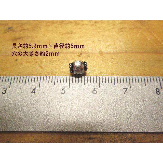 シルバービーズ樽型直径5ｍｍ縄付き シルバービーズ 提灯みたいな丸玉 Silver925  シルバー/インディアン/アクセサリー/材料/パーツ |  | 02