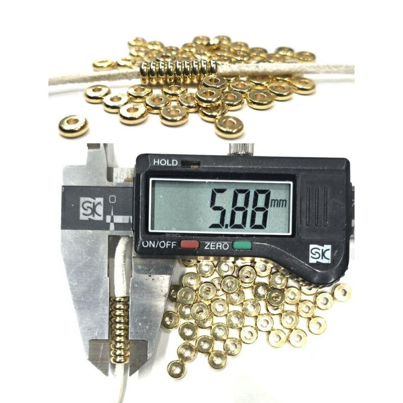 B-155 イエローゴールド平ビーズ 50個セット アクセサリー/パーツ/ゴローズのカスタムに |  | 01