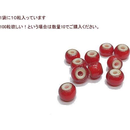B-3 ホワイトハート オールドタイプ 直径約8ｍｍ 1袋10粒入り ガラス ビーズ (赤) 材料 インディアン ネイティブ ネイティブアメリカン アクセサリー 民族 |  | 01