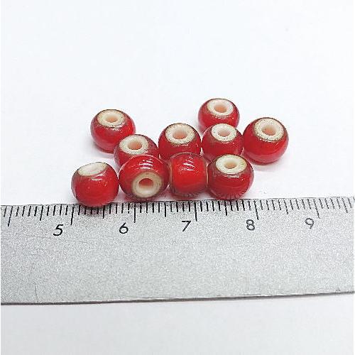 B-3 ホワイトハート オールドタイプ 直径約8ｍｍ 1袋10粒入り ガラス ビーズ (赤) 材料 インディアン ネイティブ ネイティブアメリカン アクセサリー 民族 |  | 02