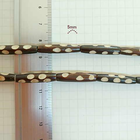 BB-11 ボーンビーズ 骨 パイプ ドット柄1連売り 1連1000円(税別) 焦げ茶色染め ブラウン パーツ アクセサリー ビーズ クラフト |  | 02