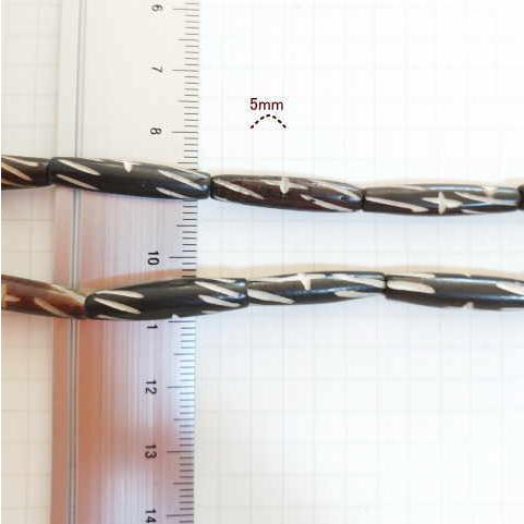 BB-12 ボーンビーズ 骨 パイプ クロス柄 メール便OK 1連売り 1連1000円(税別) 焦げ茶色染め ブラウン パーツ アクセサリー ビーズ クラフト |  | 02