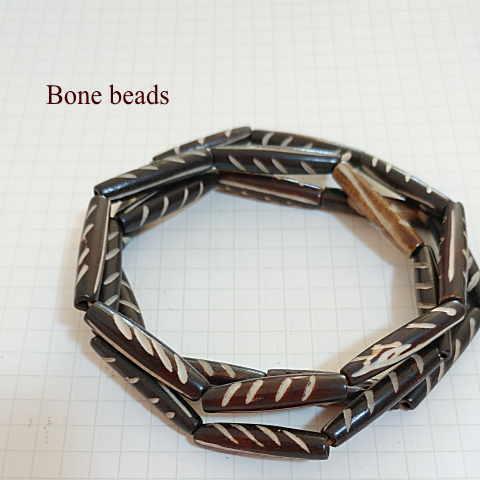 BB-18 ボーンビーズ 骨 パイプ1連売り 1連1000円(税別) 焦げ茶色染め ブラウン パーツ アクセサリー ビーズ クラフト | 
