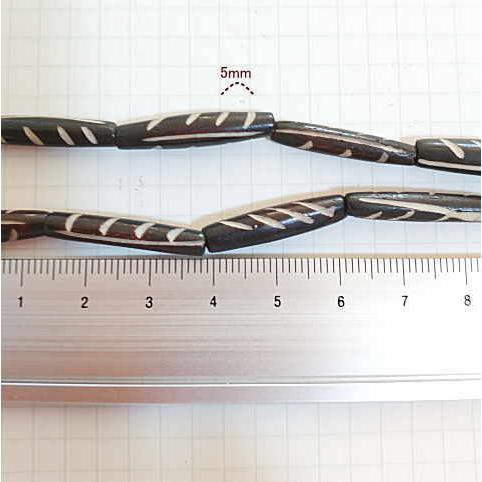 BB-18 ボーンビーズ 骨 パイプ1連売り 1連1000円(税別) 焦げ茶色染め ブラウン パーツ アクセサリー ビーズ クラフト |  | 02