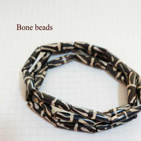 BB-19 ボーンビーズ 骨 パイプ1連売り 1連1000円(税別) 焦げ茶色染め ブラウン パーツ アクセサリー ビーズ クラフト | 