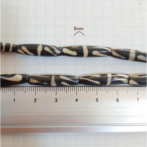 BB-19 ボーンビーズ 骨 パイプ1連売り 1連1000円(税別) 焦げ茶色染め ブラウン パーツ アクセサリー ビーズ クラフト |  | 02