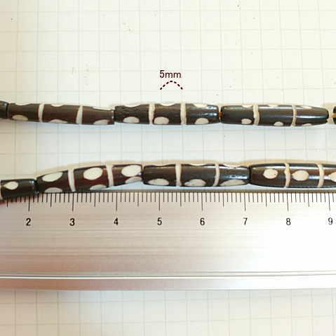 BB-20 ボーンビーズ 骨 パイプ ドット柄1連売り 1連1000円(税別) 焦げ茶色染め ブラウン パーツ アクセサリー ビーズ クラフト |  | 02