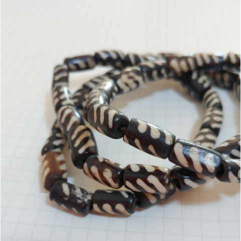 BB-23 ボーンビーズ 骨 樽型1連売り 1連1000円(税別) 焦げ茶色染め ブラウン パーツ アクセサリー ビーズ クラフト |  | 01