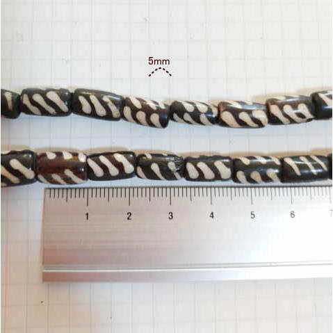 BB-23 ボーンビーズ 骨 樽型1連売り 1連1000円(税別) 焦げ茶色染め ブラウン パーツ アクセサリー ビーズ クラフト |  | 02