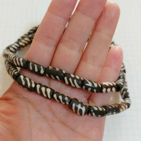 BB-23 ボーンビーズ 骨 樽型1連売り 1連1000円(税別) 焦げ茶色染め ブラウン パーツ アクセサリー ビーズ クラフト |  | 03