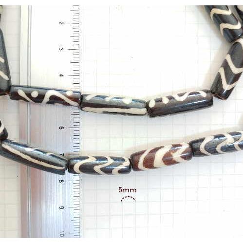 BB-5 ボーンビーズ 骨 長いタイプ1連売り 1連1000円(税別) 焦げ茶色染め ブラウン パーツ アクセサリー ビーズ クラフト |  | 02