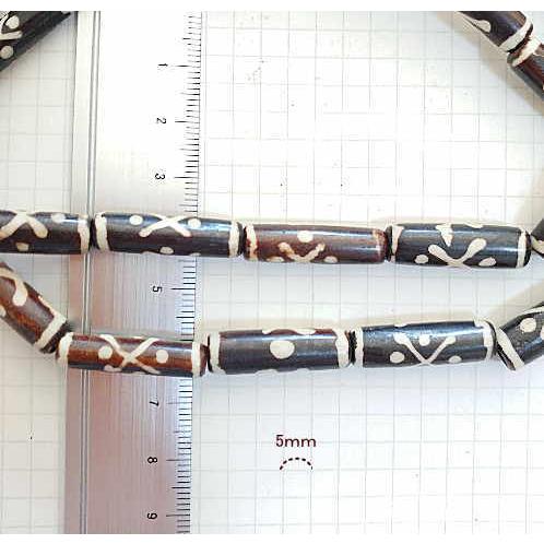 BB-6 ボーンビーズ 骨 長いタイプ メール便OK 1連売り 1連1000円(税別) 焦げ茶色染め ブラウン パーツ アクセサリー ビーズ クラフト |  | 03