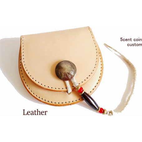L-4 コインケース コインパース(タン ナチュラル)レザー本革　5セントコイン カスタム メール便OK 財布 レザーアイテム プレゼント ギフト | 