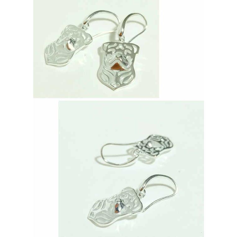 p-1　透かしパグピアスSilver925 ペア売り パグ 犬好きな方へ  メンズ レディース ギフト プレゼント アクセサリー |  | 01