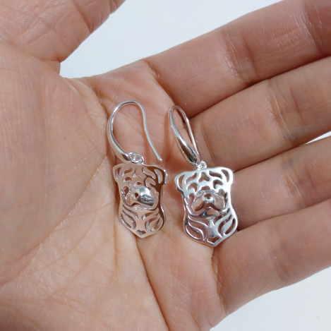 p-1　透かしパグピアスSilver925 ペア売り パグ 犬好きな方へ  メンズ レディース ギフト プレゼント アクセサリー |  | 02