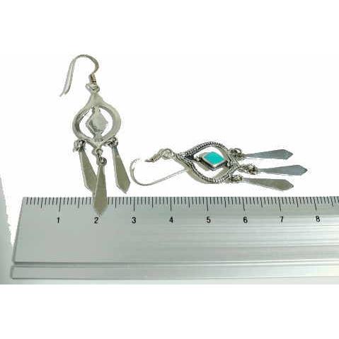 p-3 ターコイズピアスSilver925 ペア売り ネイティブアメリカン アクセサリー  ターコイズ風三点吊り  インディアン エスニック ボヘミアン好きな方へ メンズ … |  | 03
