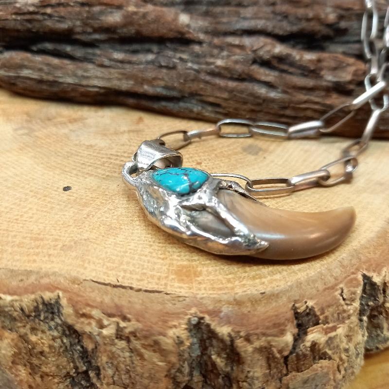 rym-10 ベアクロー ターコイズ ペンダント【熊爪】ネックレス【Silver925】ハンドメイド |  | 03