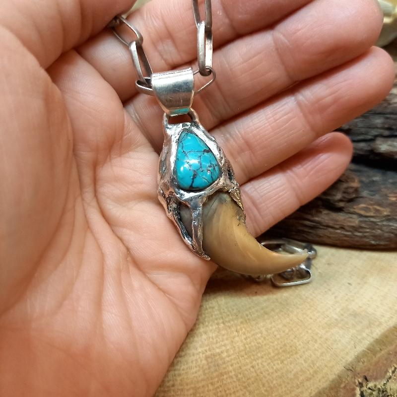 rym-10 ベアクロー ターコイズ ペンダント【熊爪】ネックレス【Silver925】ハンドメイド |  | 04