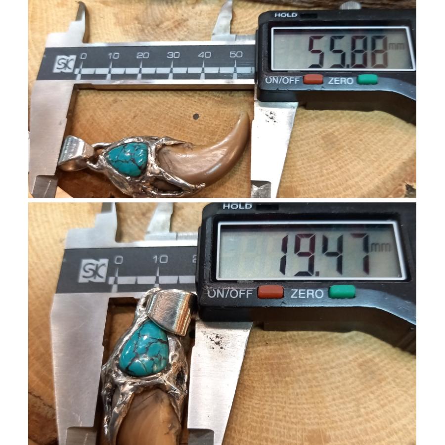 rym-10 ベアクロー ターコイズ ペンダント【熊爪】ネックレス【Silver925】ハンドメイド |  | 05