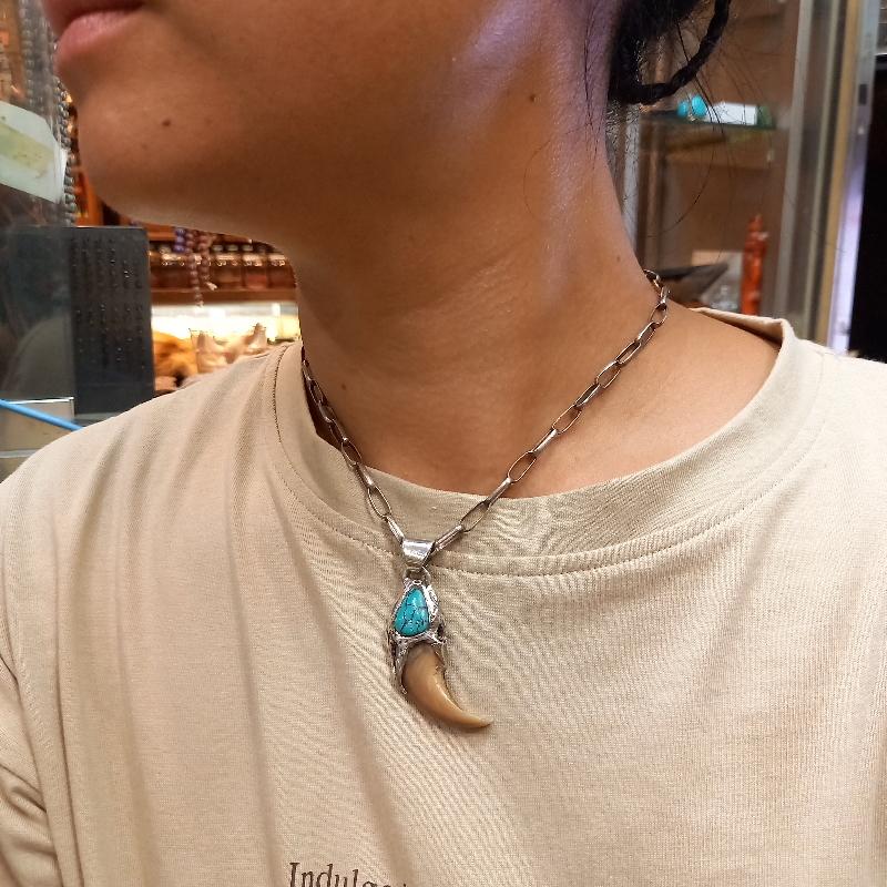 rym-10 ベアクロー ターコイズ ペンダント【熊爪】ネックレス【Silver925】ハンドメイド |  | 06