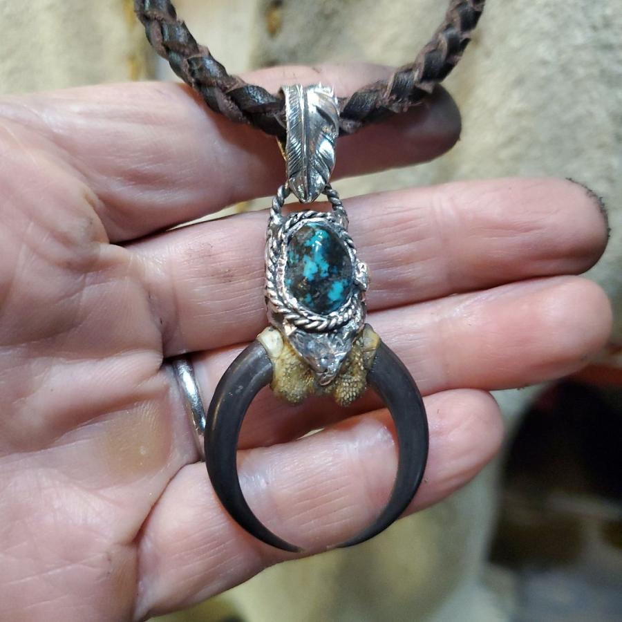 rym-120 イーグルクロー 鷹 ターコイズ ナジャペンダント 一点物 ネックレス ハンドメイド インディアンジュエリー |  | 07