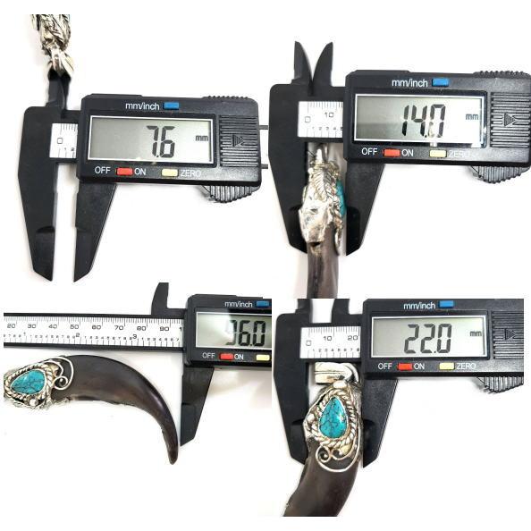 rym-253 ヒグマ爪 ベアクロー ターコイズ ペンダント 一点物 ネックレス ハンドメイド アクセサリー 男女兼用 ゲテモノ インディアンジュエリー |  | 03