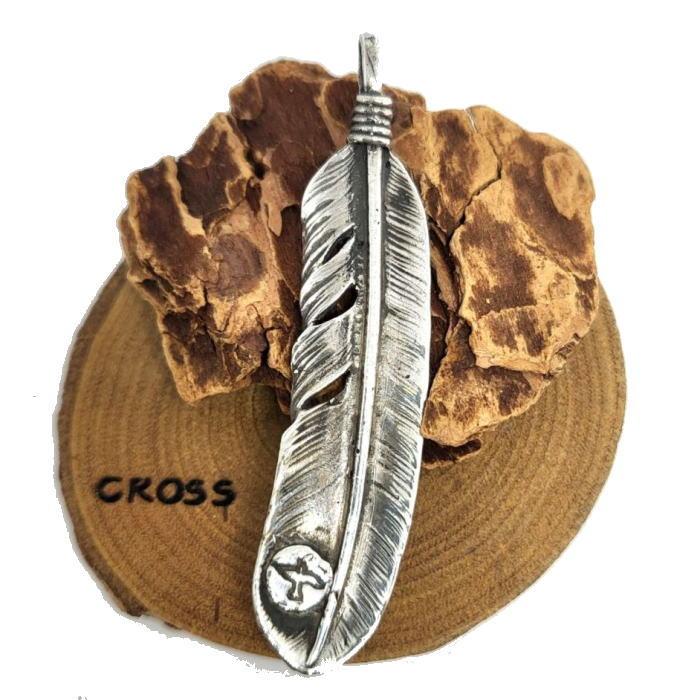 rym-255 シルバー925製 フェザー ペンダント  ハンドメイド アクセサリー 男女兼用 インディアンジュエリー ナバホスタイル |  | 02