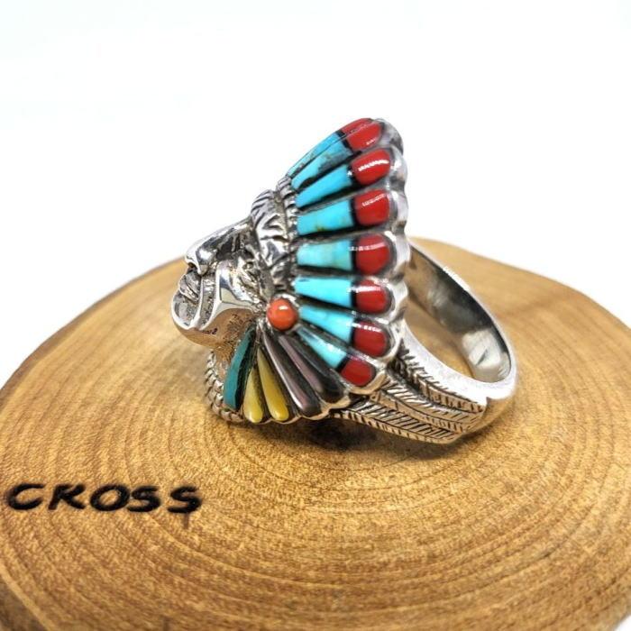 rym-324インディアンインレイリングSilver925指輪17号ネイティブインディアン |  | 02