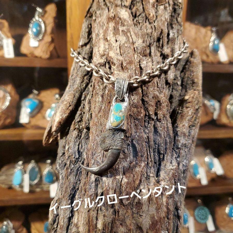 rym-33 イーグルクロー ターコイズペンダント 一点物 ネックレス ハンドメイド アクセサリー 男女兼用 ゲテモノ インディアンジュエリー | 